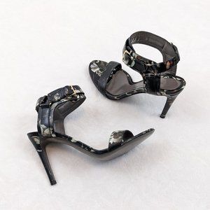 Jason Wu Floral-Print Leather Ankle-Wrap Sandal